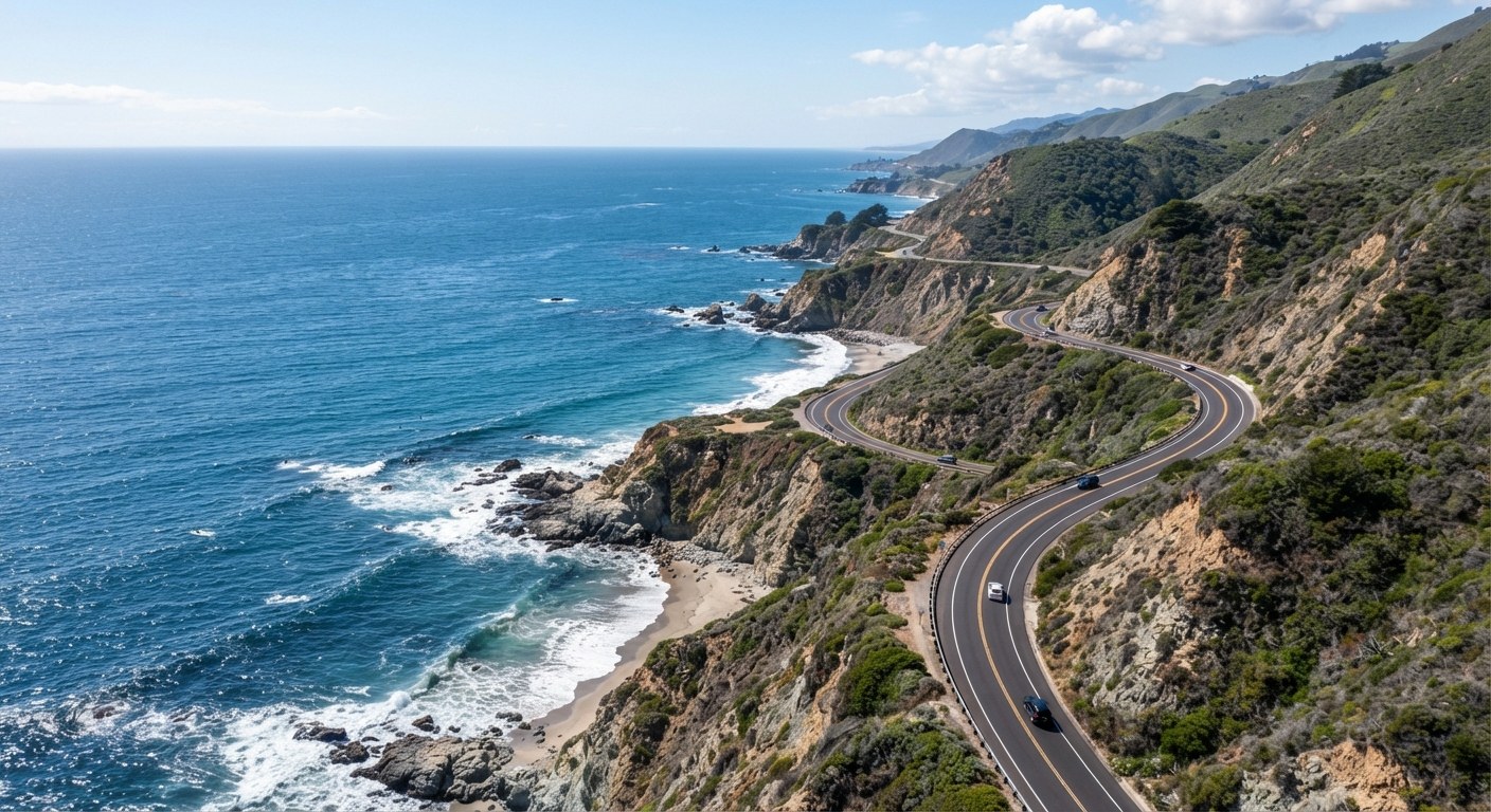 Highway through open country